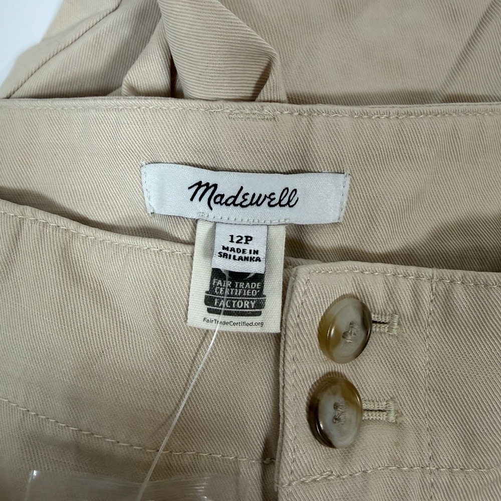 Madewell Pants Women 12 Petite The Harlow Wide Leg Linen Blend Pleated High Rise - Picture 2 of 10